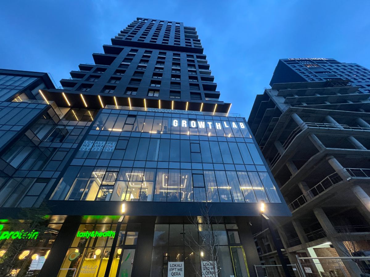 GrowthLab building at dusk